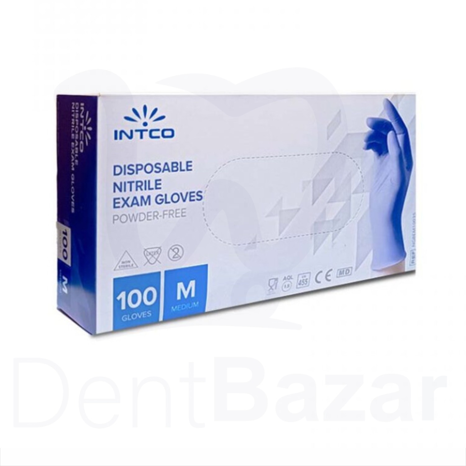 دستکش نیتریل آبی اینتکو (کارتن 1000عددی) | INTCO Nitrile 
