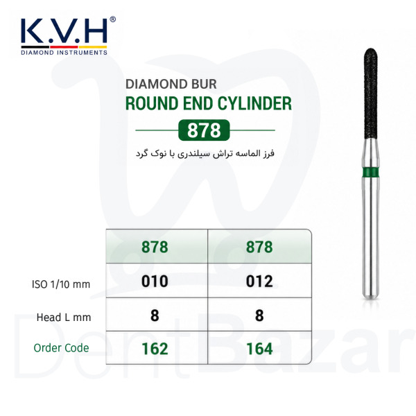 فرز الماسه تراش سبز چمفر متوسط کد 878 برند K.V.H