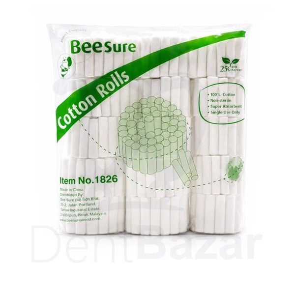 رول پنبه دندانپزشکی BeeSure سایز S (اطفال) | بسته 825 عددی