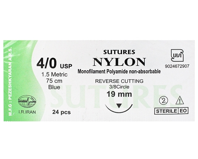 نخ بخیه نایلون24عددی  Sutures Reverse Cutting Nylon