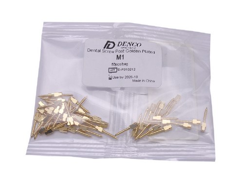 پین داخل کانال برنجی 12عددی دنکو | Gold Screw Post Denco