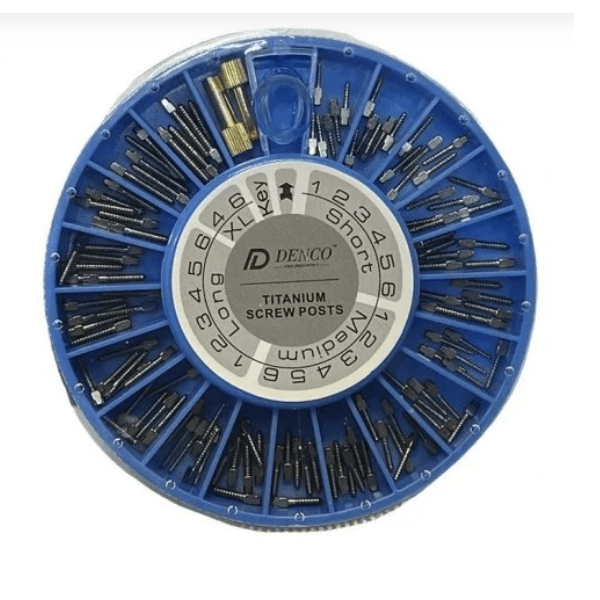 پین تیتانیوم آسورت 120 عددی دنکو | Denco Titanium Plated Screw Post