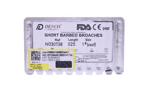 باربروچ دنکو طول ۲۵ میلی‌متر | DENCO Barbed Broaches