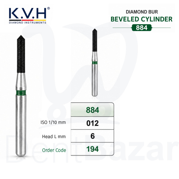 فرز الماسه تراش سبز سیلندر مورب کوتاه کد 884 برند K.V.H