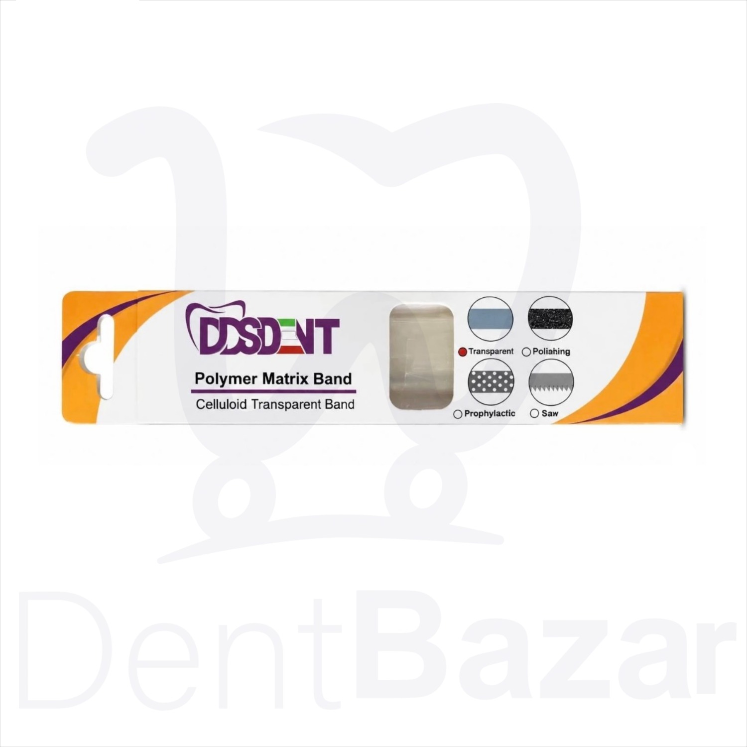 نوار شفاف مستقیم بسته ۱۰۰ عددی | DDSDENT Transparent straight matrix strips