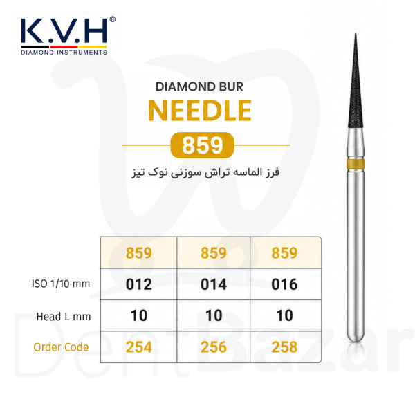 فرز الماسه پرداخت زرد سوزنی کد 859 برند K.V.H