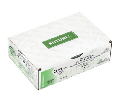 نخ بخیه نایلون24عددی سوچرز  Sutures Reverse Cutting Nylon - 3/0-19mm