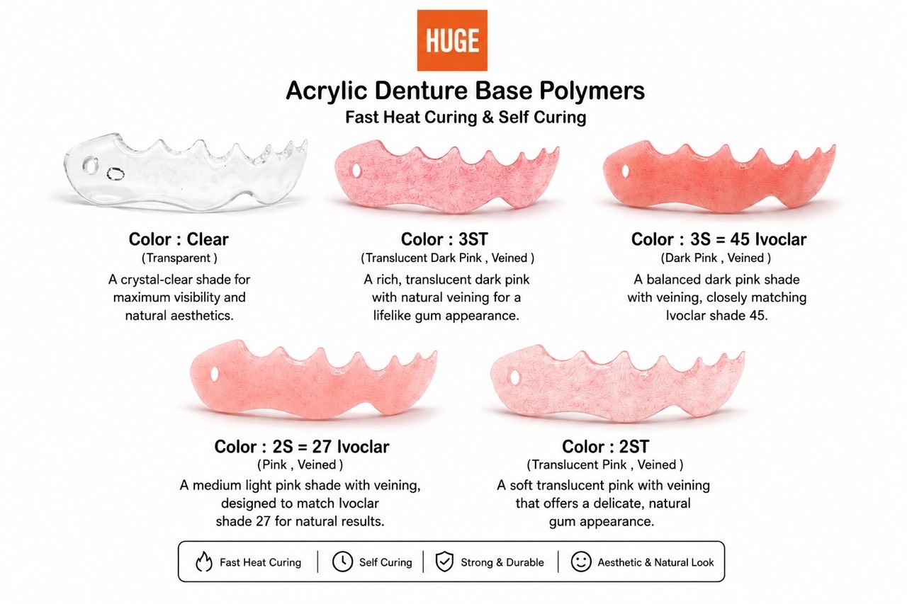 آکریل دنچر پختنی هیوج | HUGE Acrylic Denture Powder