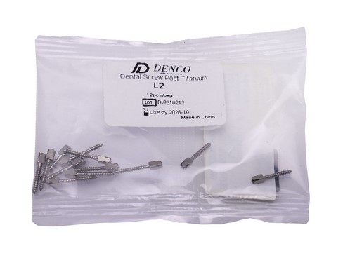 پین داخل کانال تیتانیوم 12عددی دنکو | Titanium Screw Post Denco