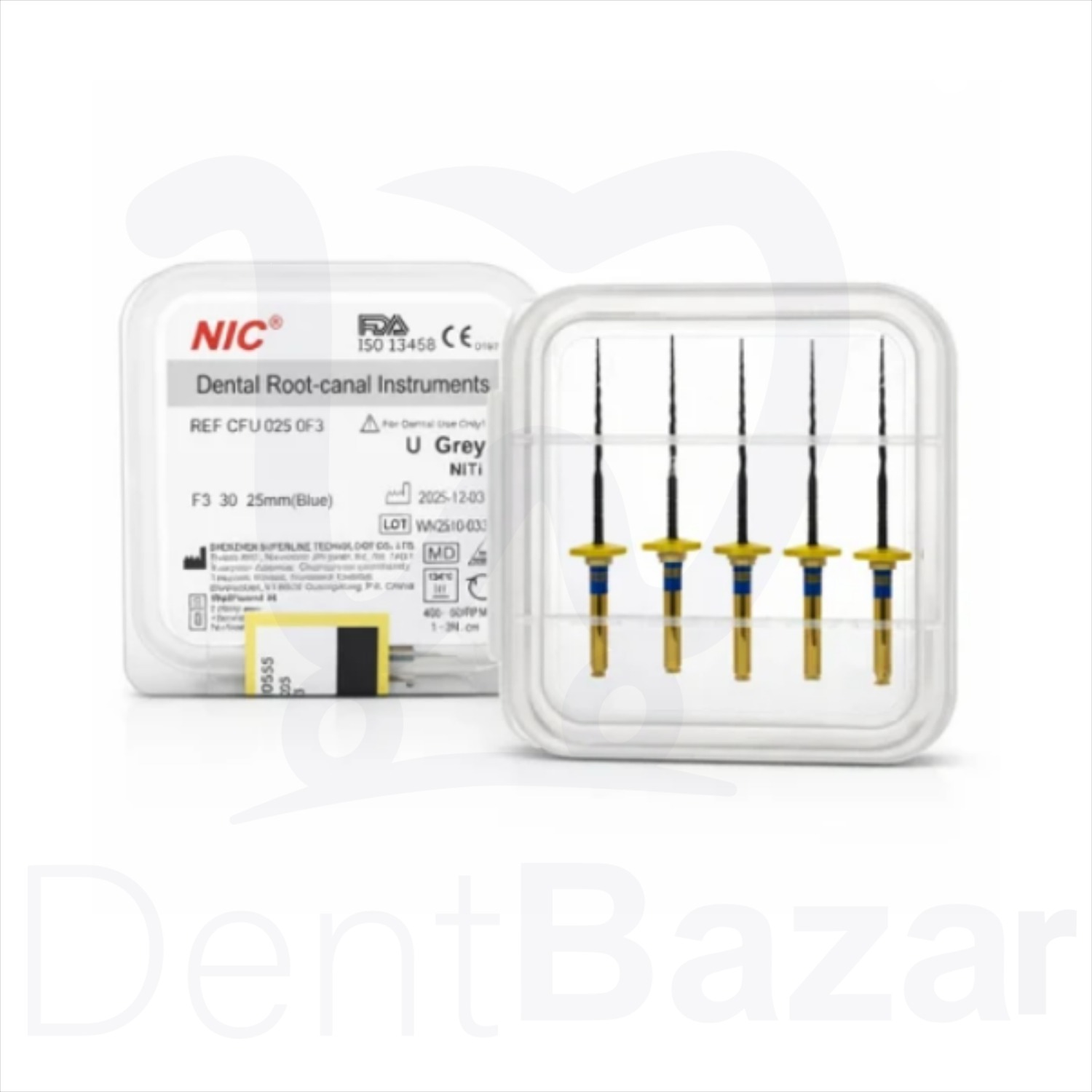 فایل روتاری سه مرحله ای کربنی U-Grey (25mm) NIC