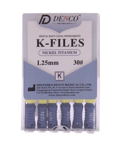 K فایل نیکل تیتانیومی طول ۲۵ میلی‌متر دنکو (Denco NiTi K File)
