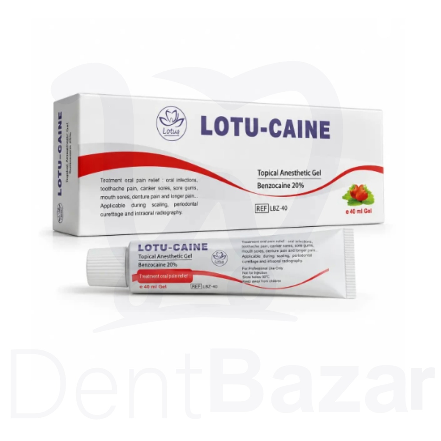 ژل بیحسی تیوپی 40 میلی‌لیتری لوتوس | LOTU-CAINE lotus